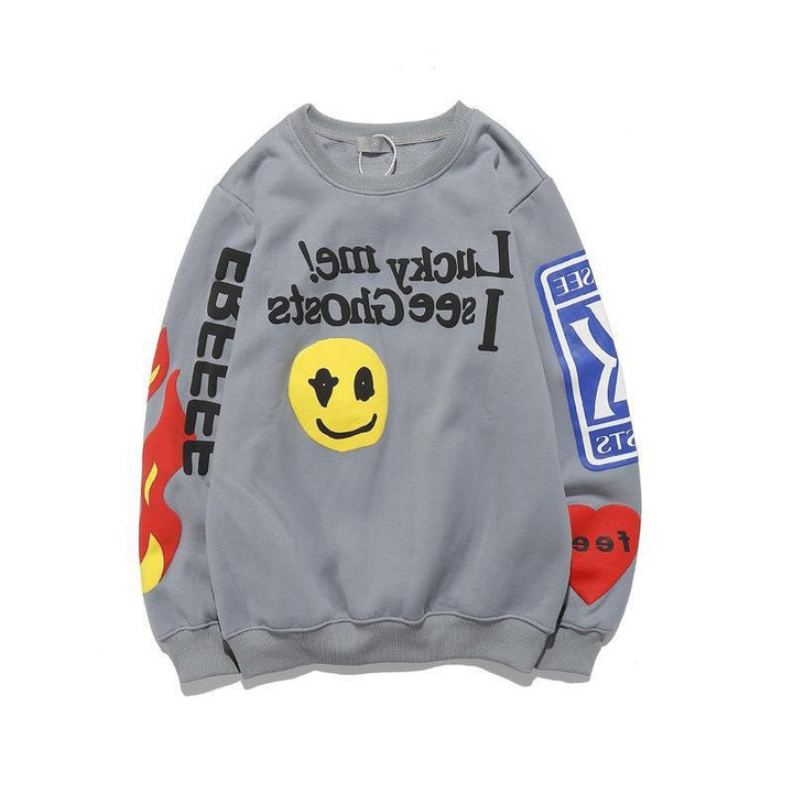 Herre sweatshirt med farverigt grafikdesign Stilla