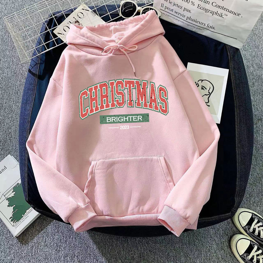 Kvindernes hætte sweatshirt med festligt juletmotiv Skovae