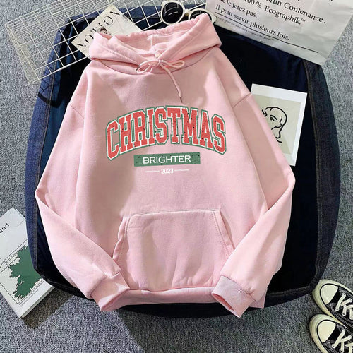 Kvindernes hætte sweatshirt med festligt juletmotiv Skovae