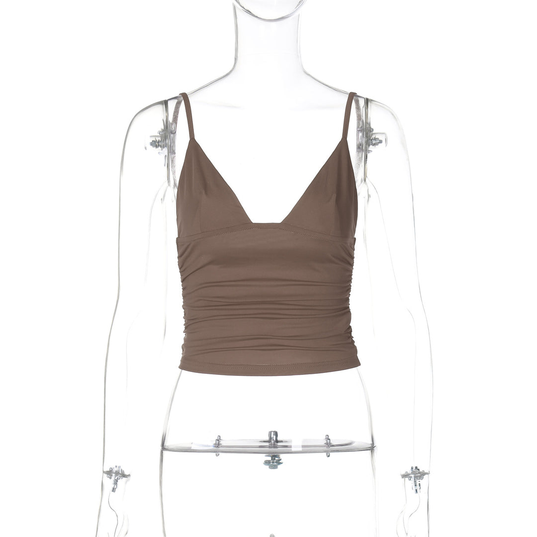 Dame Crop-Top med asymmetrisk snit og tætsiddende silhuet Skovae