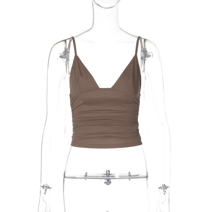 Dame Crop-Top med asymmetrisk snit og tætsiddende silhuet Skovae