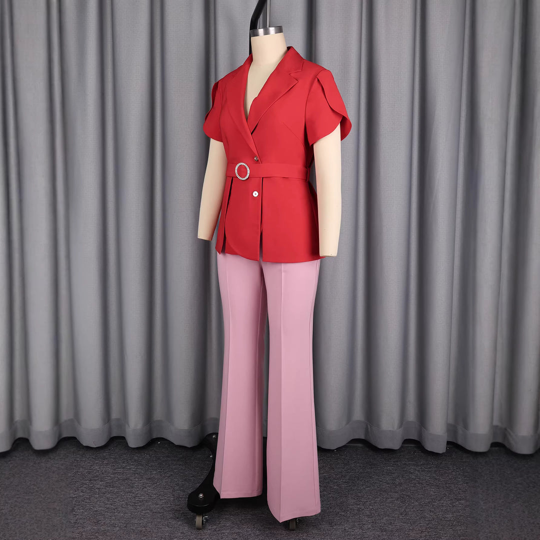 Dame Elegant Blazer-top med taljeret silhuet og smykkeknap Skovae
