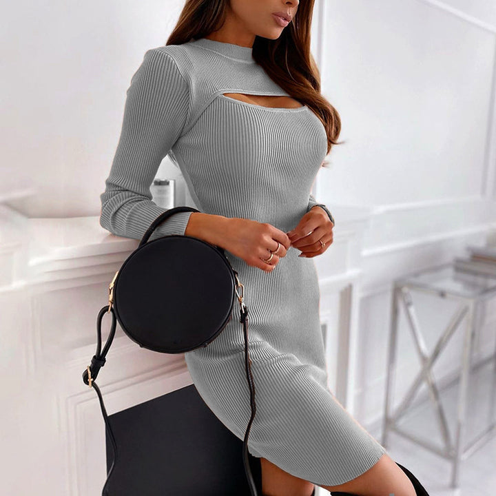 Dame Cut-Out Rib-kjole i Bodycon-stil Stilla