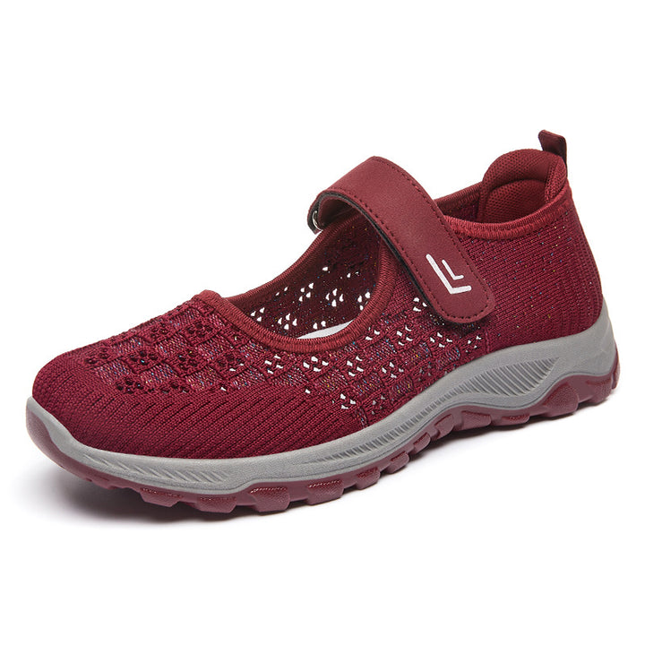 Femme Justerbare Stropper Slip-On Sportsko med åndbart Strikdesign Stilla