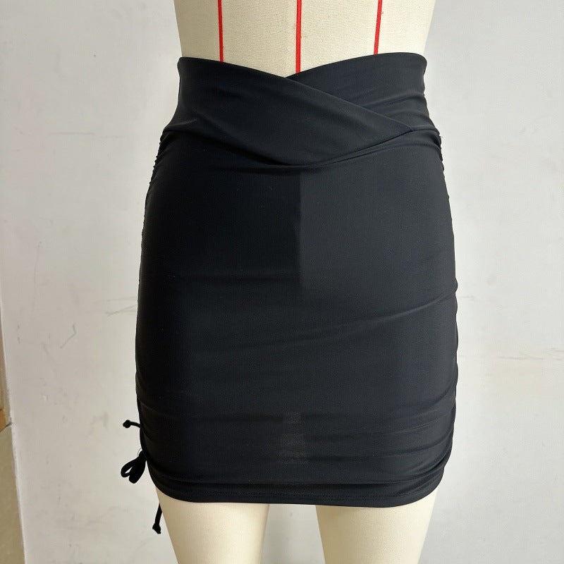 Dame wrap skirt til stranden med justerbar talje Skovae