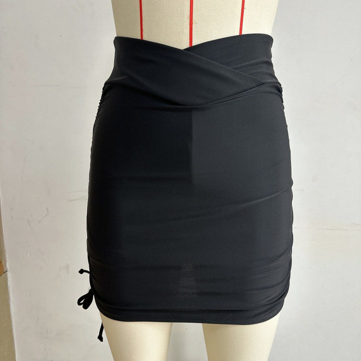 Dame wrap skirt til stranden med justerbar talje Skovae