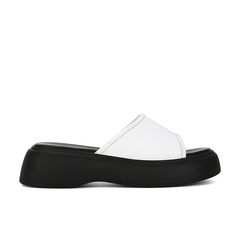 Dame Trendy Forhøjede Slide Sandaler med Polstret Sål Stilla