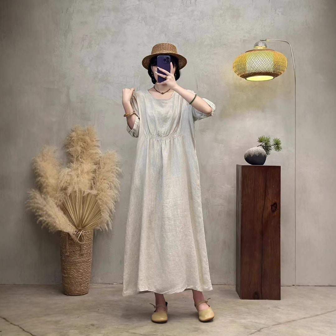 Dame Elegant Maxi-Kjole med Empire-talje Stilla