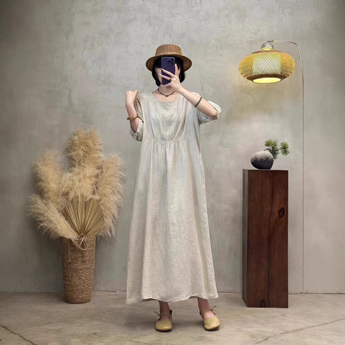 Dame Elegant Maxi-Kjole med Empire-talje Stilla
