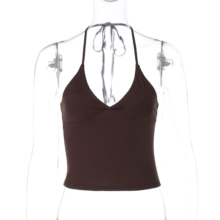 Dame Halter-top med raffineret drapering Skovae