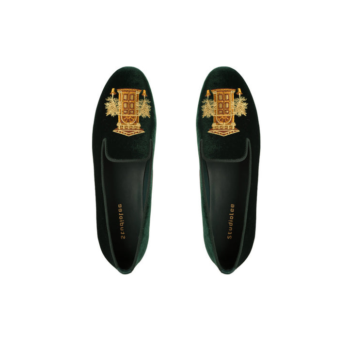 Dame broderet velour slip-ons Stilla
