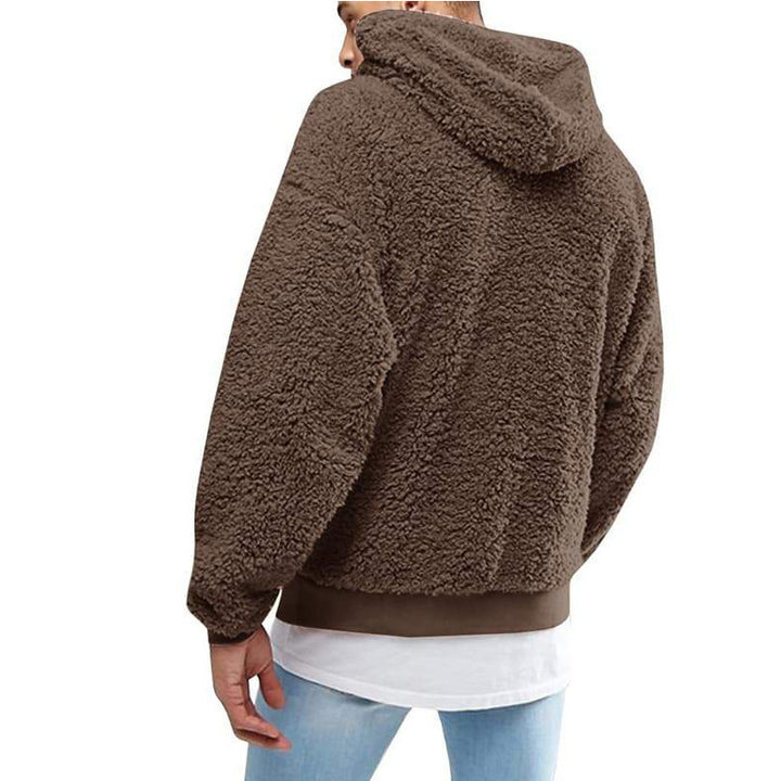 Herre hættetrøje i blødt teddy-fleece Stilla
