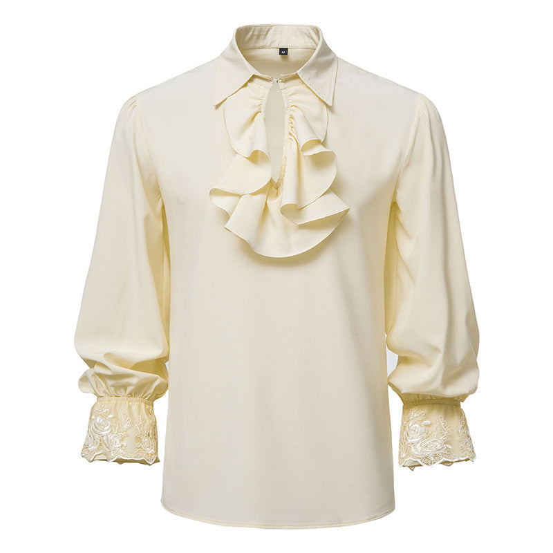 Femme Elegante Rynkebluse med Spidsedetaljer Stilla