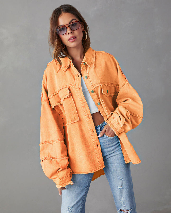 Femme Distressed Oversized Denim Jakke Stilla