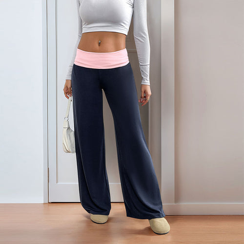 Dame Sporty Fritidsbukser med bred ben Stilla
