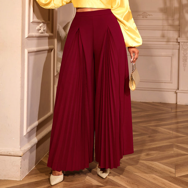 Dame plissé bukser med høj talje og elegant drapering Skovae