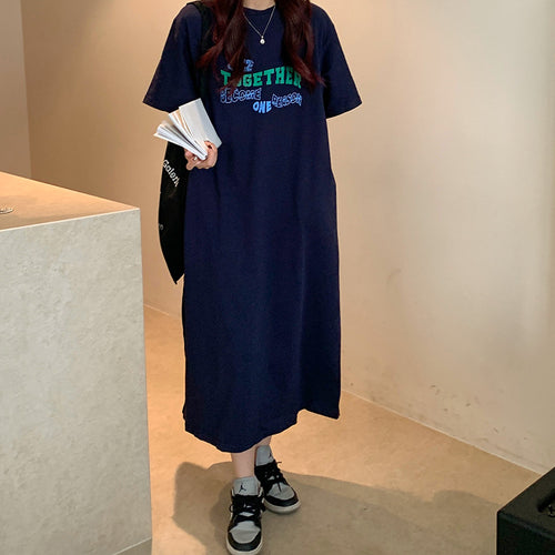 Dame Casual Midi T-Shirt Kjole med legende grafiktryk Stilla