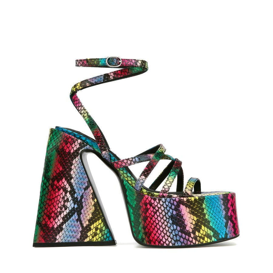 Femme Strappy High-Platform Sandaler med geometrisk hæl Stilla