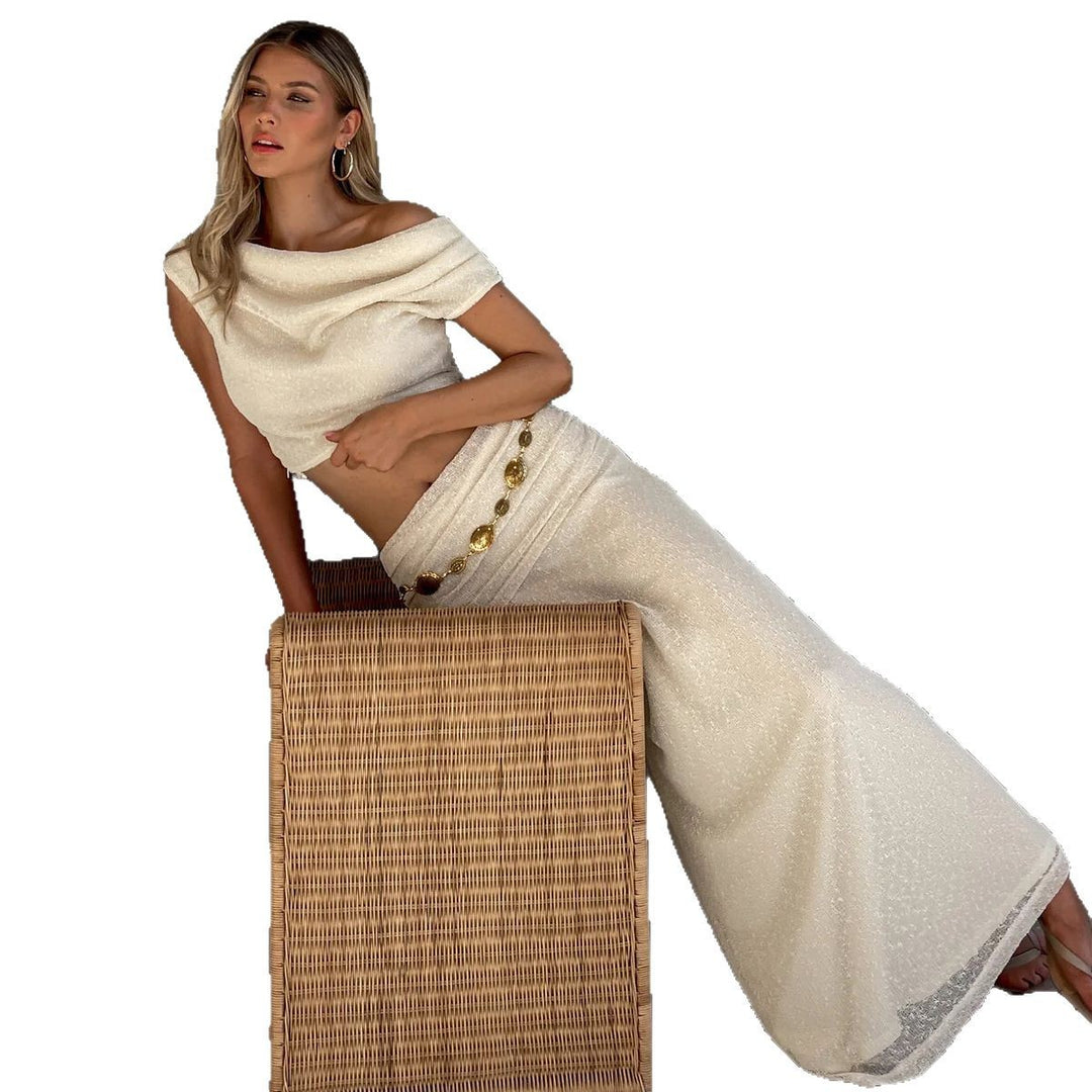 Kvinders Charming Crop Top og Maxi Skirt Sæt Stilla