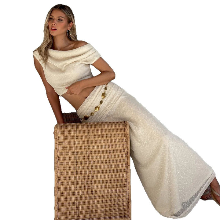 Kvinders Charming Crop Top og Maxi Skirt Sæt Stilla