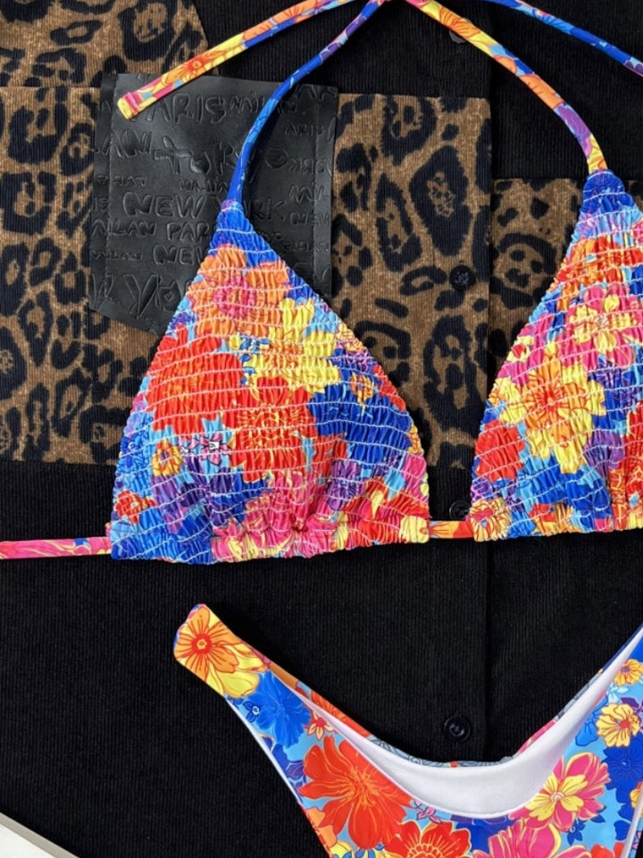 Dame Farverig Triangel-Bikini-Sæt Stilla
