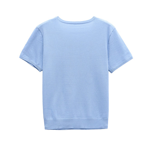 Femme Kortærmet Lomme T-shirt Stilla