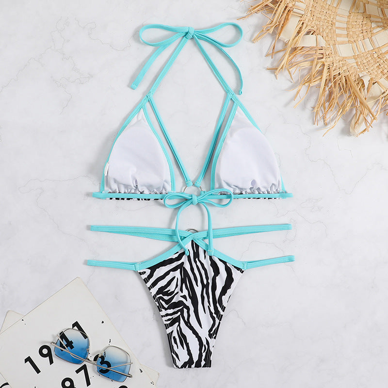 Damebikini med moderne zigzag-design og justerbare stropper Stilla