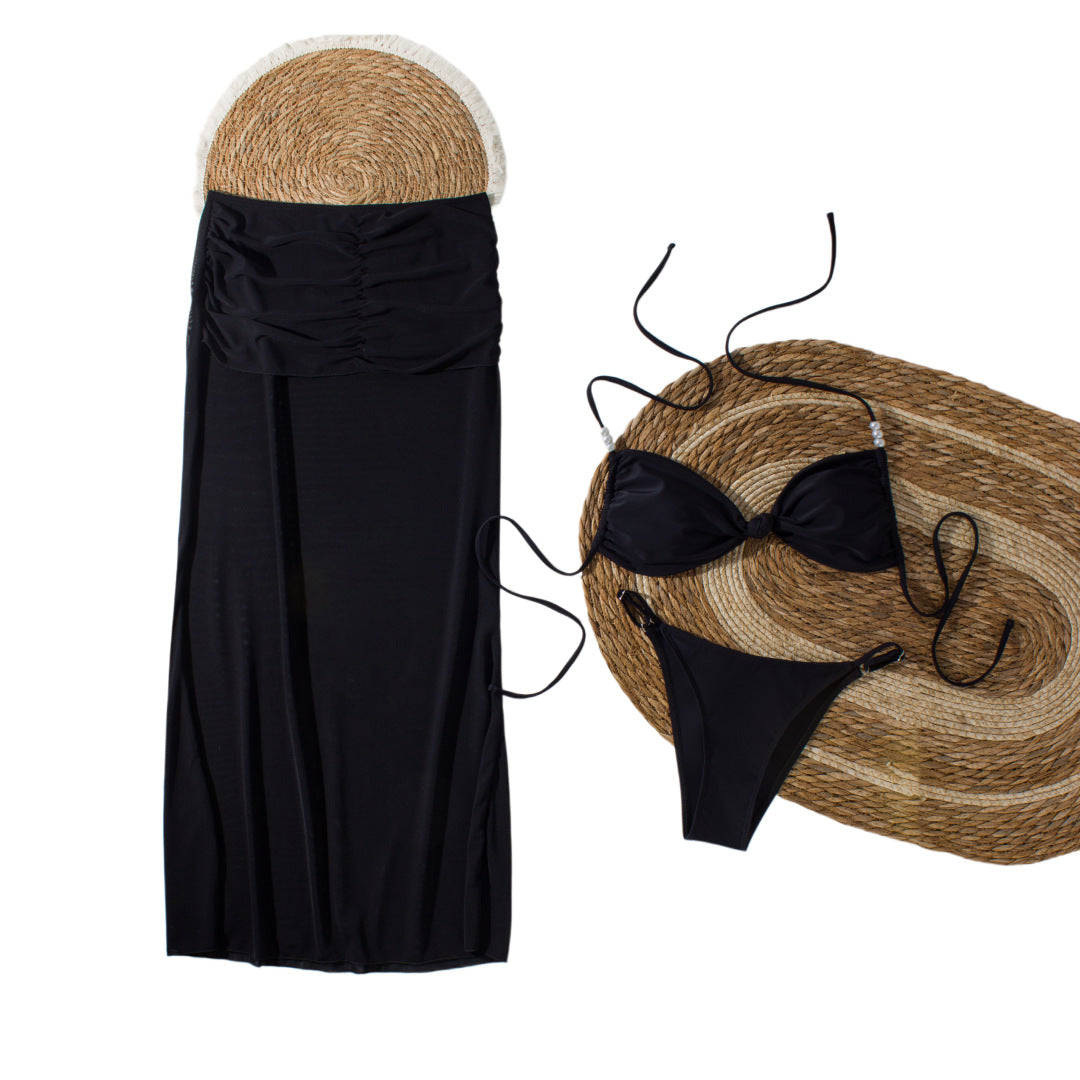 Dame Bikiniset med elegant indpakningsskørt Skovae