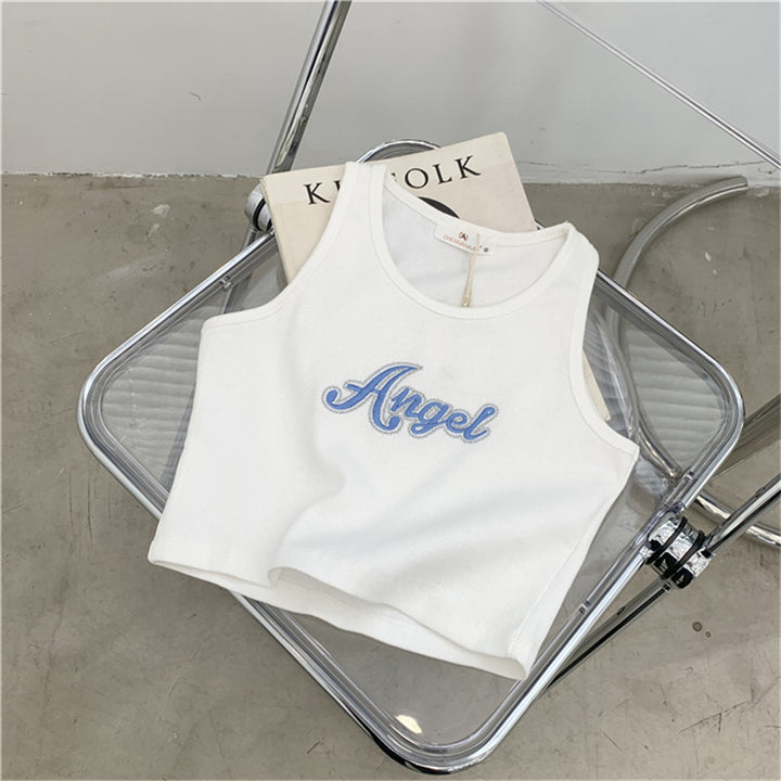 Femme Rippedel Crop Tanktop med strassdetalje Stilla
