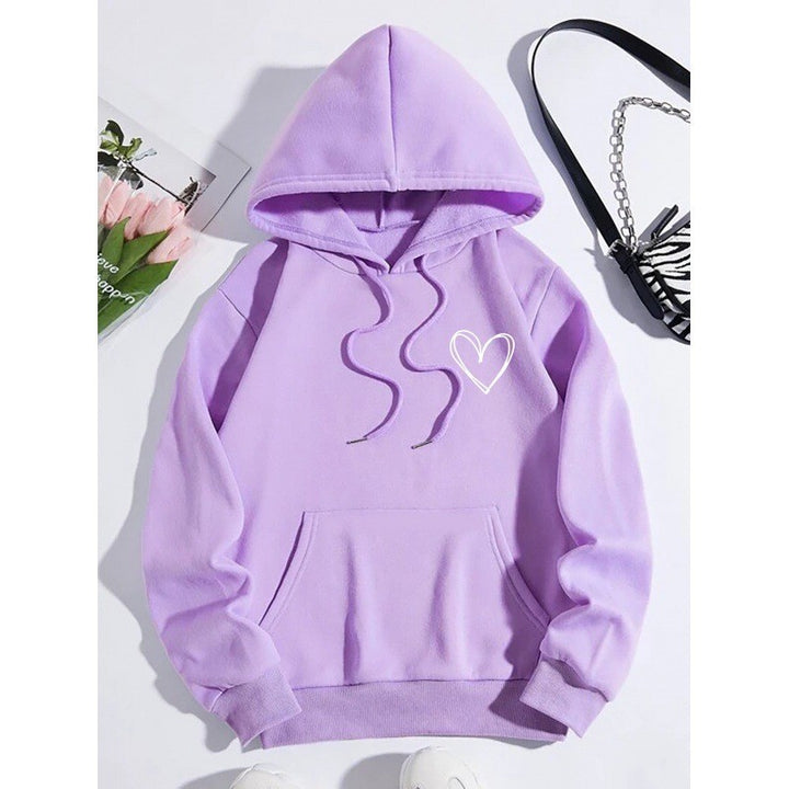 Kvinder hoodie med cool hjertemotiv Skovae