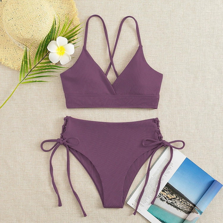 Dame Triangel-Bikini med raffinerede snøredetaljer Skovae