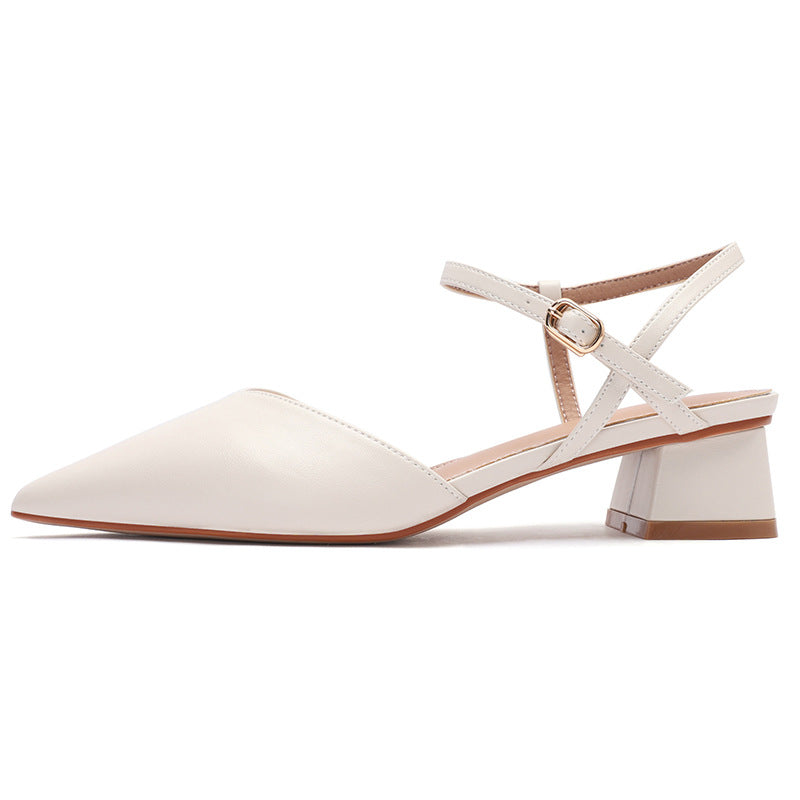 Dame Spitzer-Toe Slingback Pumps med justerbar rem og elegant blokhæl Stilla
