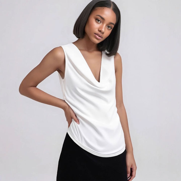 Dame elegant draperet top Skovae
