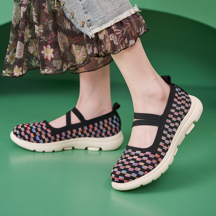 Dame komfortable Slip-On Sneakers med elastiske remme og åndbart overmateriale Stilla