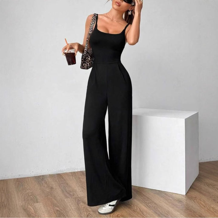 Dame Elegant Jumpsuit med bredde ben og flatterende top Skovae
