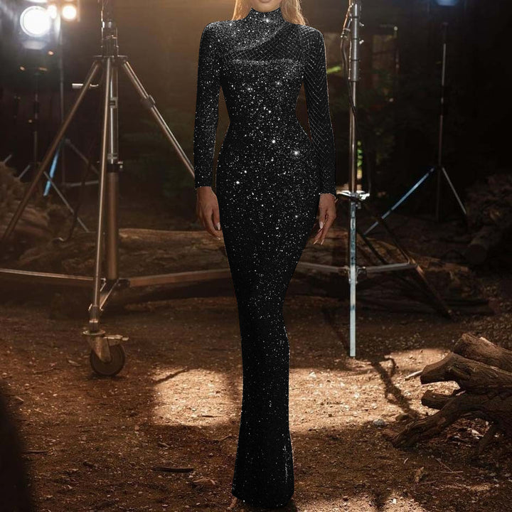 Dame Glamourøst Bodycon-aftenkjole med glitrende rhinestones Stilla
