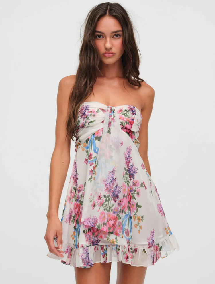 Dame sommerkjole med blomsterprint Stilla