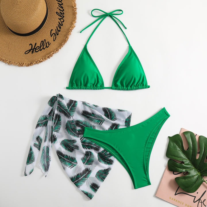 Dame Triangel-Bikini-Sæt med gennemsigtig Sarong Stilla
