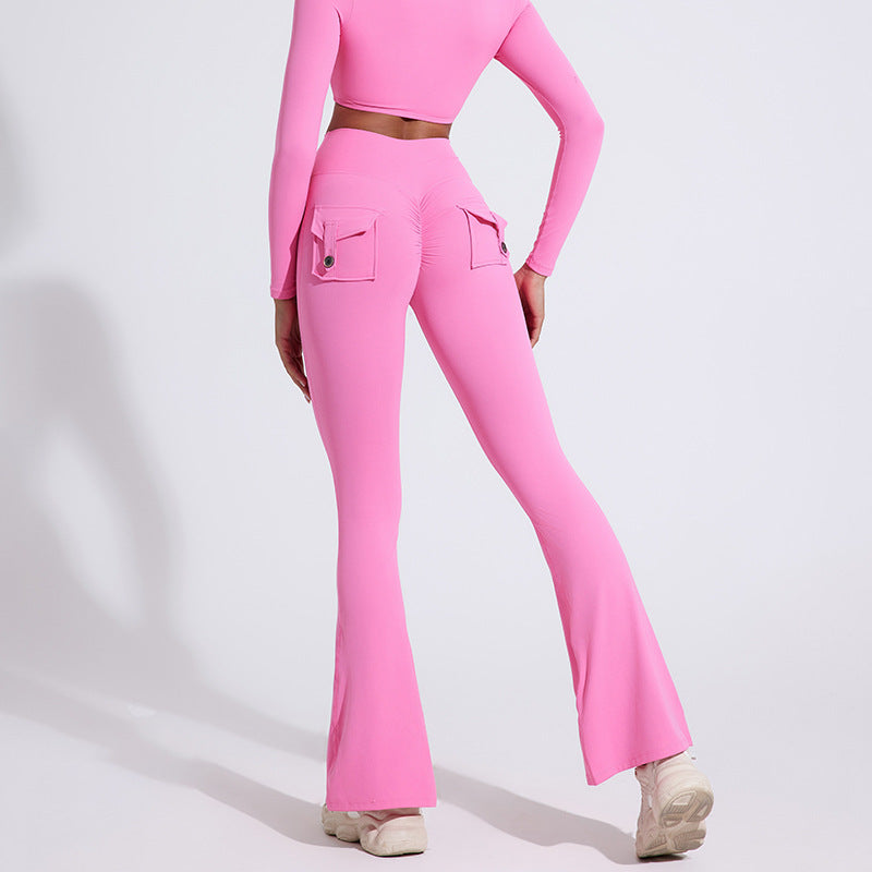 Dame Bootcut leggings med lommer og høj talje Stilla