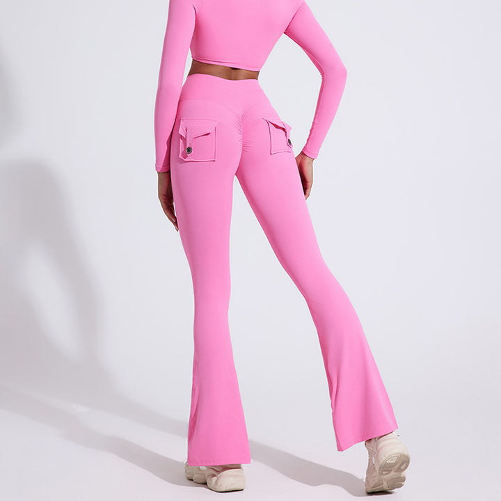 Dame Bootcut leggings med lommer og høj talje Stilla