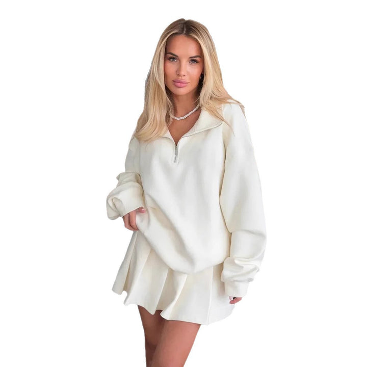 Dame sporty sweater med lynlås Stilla