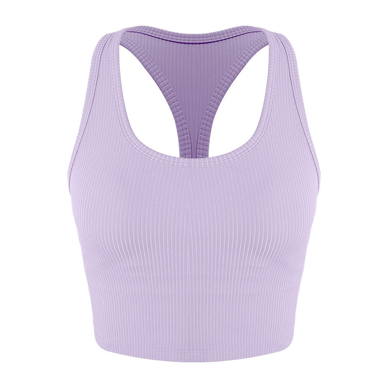 Dame Sports Racerback Crop Top med fugtregulerende materiale og elastisk pasform Stilla