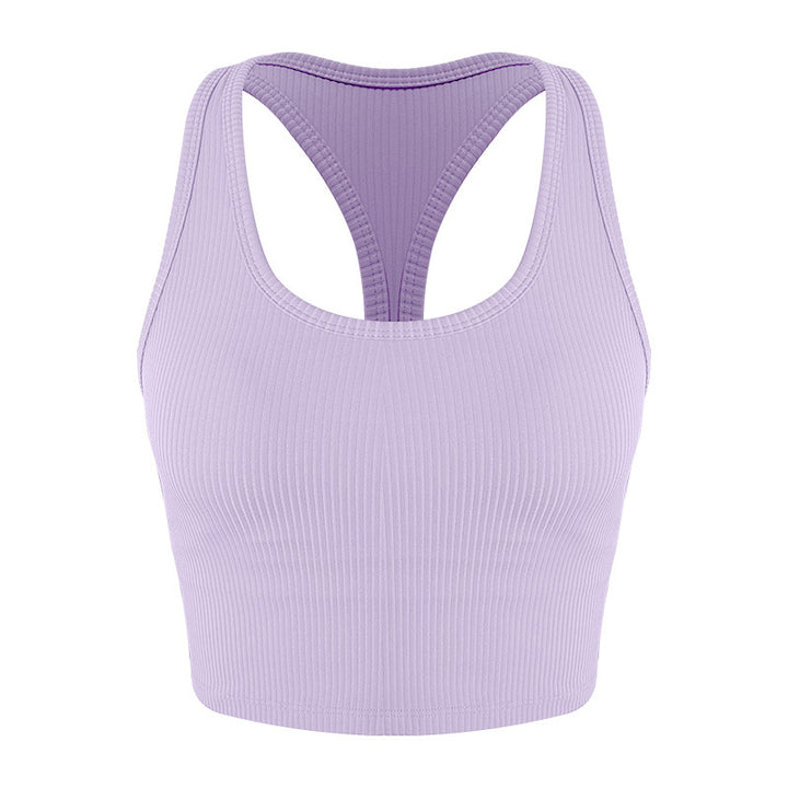Dame Sports Racerback Crop Top med fugtregulerende materiale og elastisk pasform Stilla