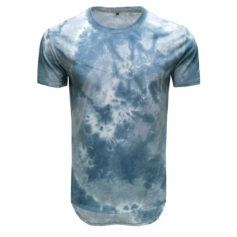 Herrer T-shirt med unikt batikdesign og rund halsudskæring Stilla
