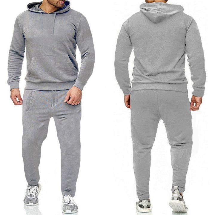 Hættetrøje sæt til mænd med sporty pasform og praktisk kængurulomme design Skovae