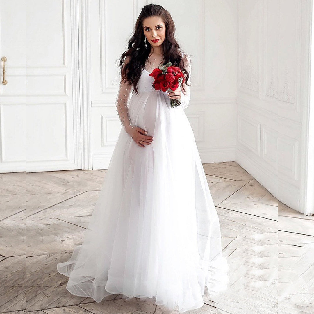 Dame Elegant Transparent Gravidkjole Stilla