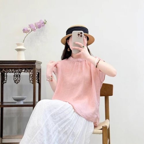 Femme Relaxed Fit Luftige Linnedbluse Stilla