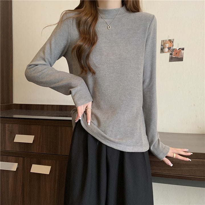 Dame Casual Mock Neck Langeærmetop Stilla