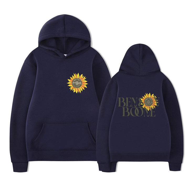 Dame hoodie med blomster grafik design Skovae