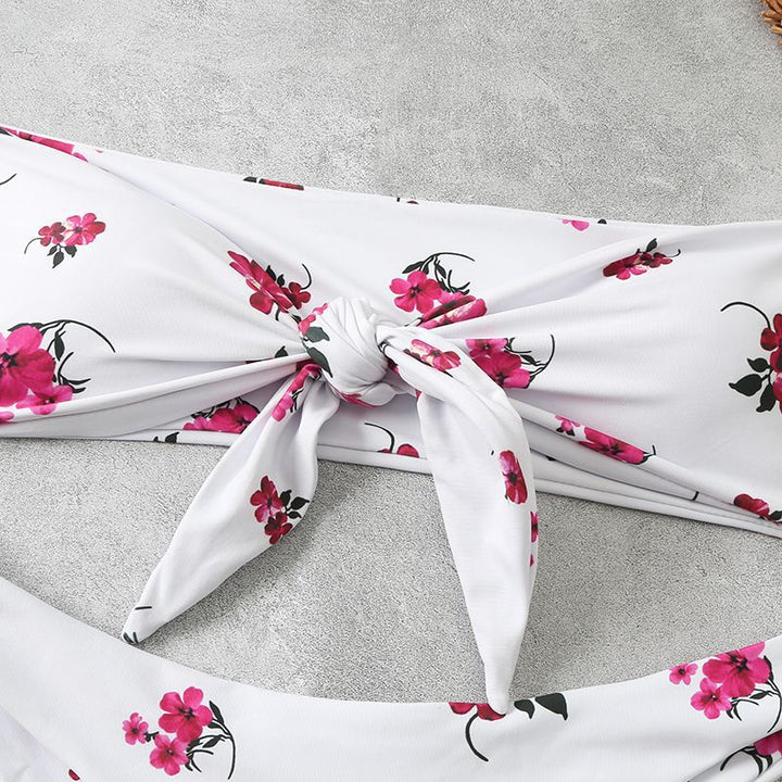 Dame Blomster Knytte Bandeau Bikini Sæt Stilla